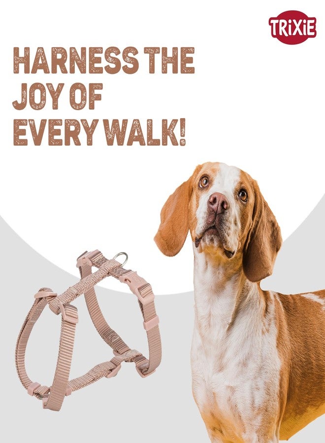 Trixie Premium H-Harness for Dogs - Adjustable M-L (52-75 cm) Size, 20 mm Width | Comfortable Dog Harness for Walking & Training - Blush Pink - Image 4